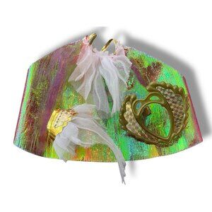 She-Ra 1984 Original Adora Golden Helmet, Skirt & Red Cape  Accessory Mask Set